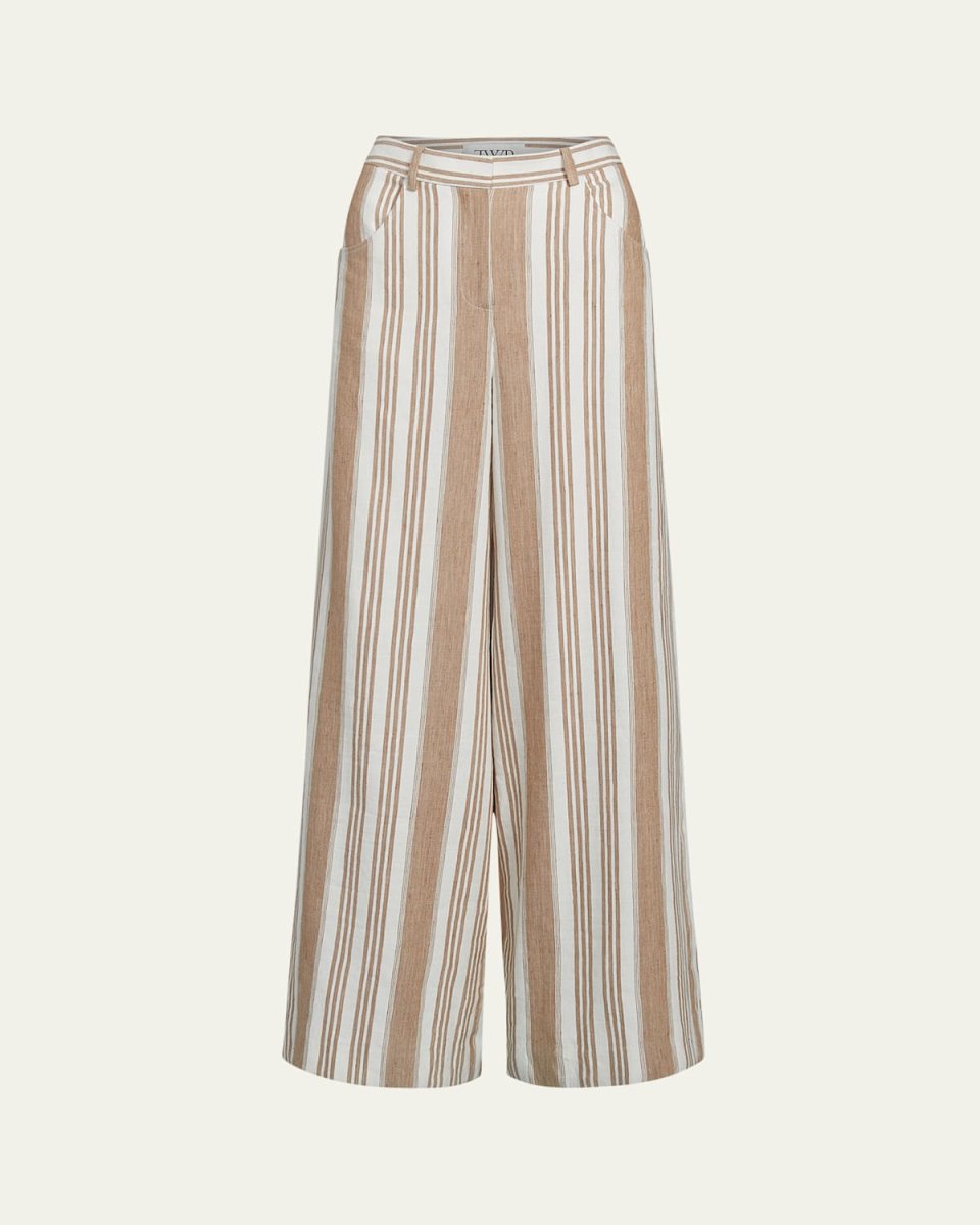 Store Only Striped Linen Cotton Trousers